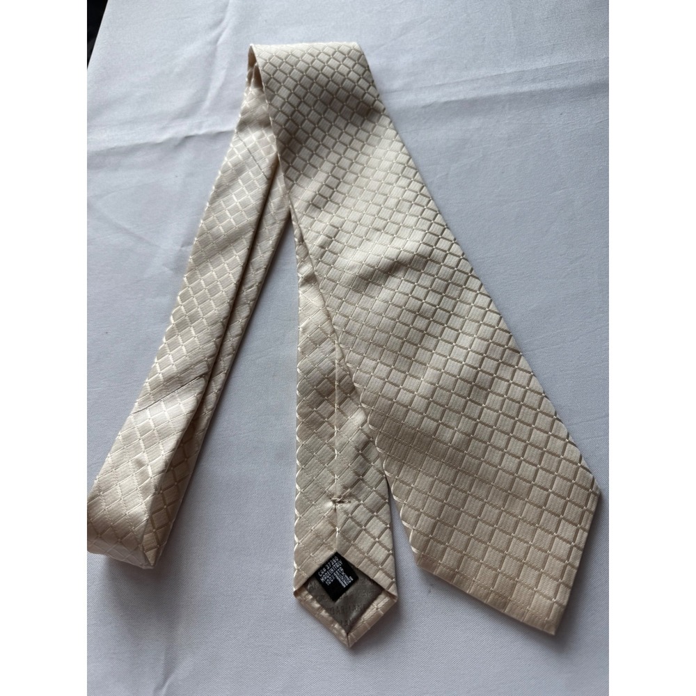 Giorgio Armani‎ Necktie Silk Made in Italy Beige Patterned Men's Tie